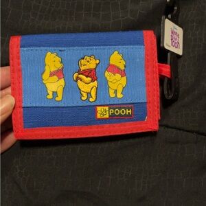 Disney Pooh Bear Kids Wallet - Blue and Red